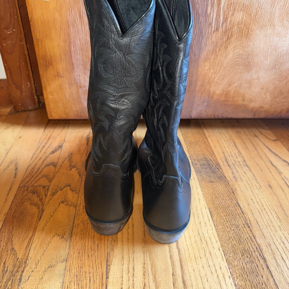 Ariat Heritage R Toe Western Boots Men's Sz 10.5D Deertan Black Leather 10002218 - Picture 9 of 11